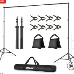 New EMart 10x7Ft Adjustable Backdrop Stand Kit Photography & Video  Wedding - Events - Portraits -