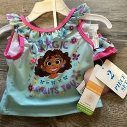 Disney Encanto Two Piece Girls Bathing Suit Set Size 12 Months - NEW WITH TAGS