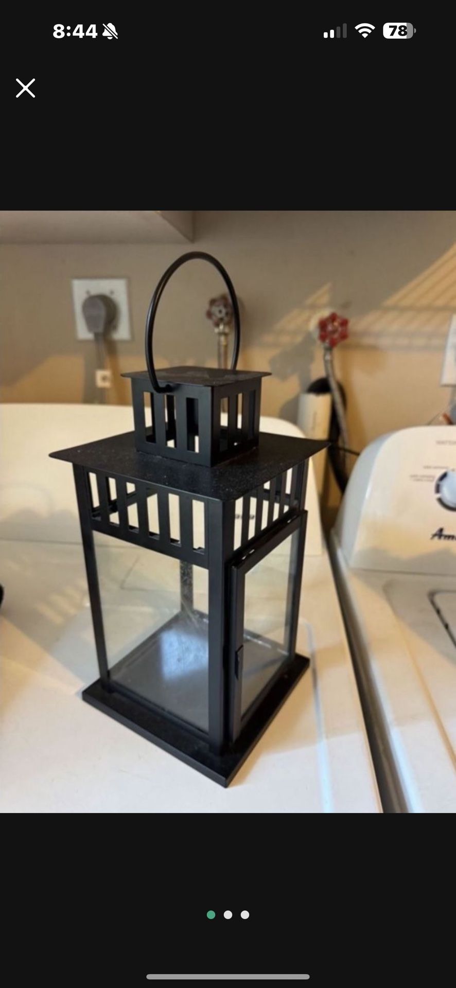 Brand New Ikea BORRBY 17 ¼" Lantern indoor/ outdoor black,