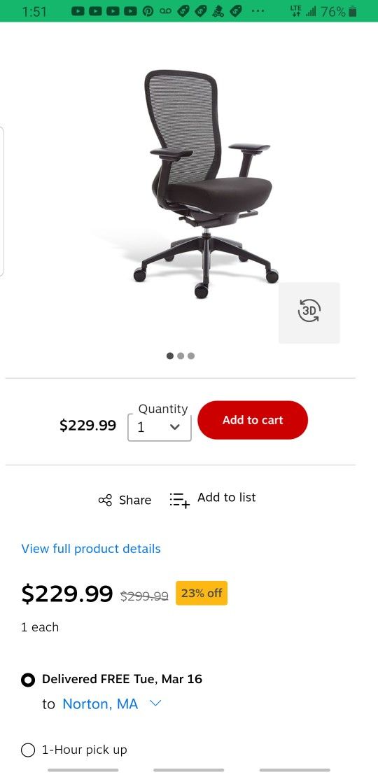 New Staples Ayalon Mesh and Fabric Task Chair Black 51505