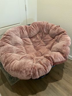 Papasan Chair with Pink Cushion