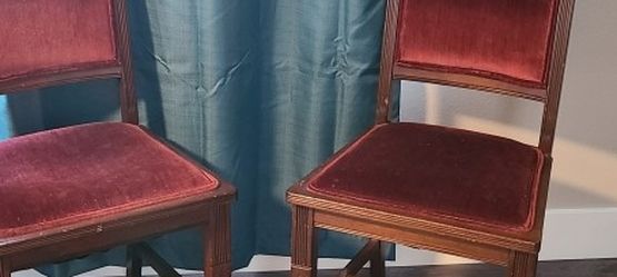 Red Velvet Victorian Side/parlor Chairs