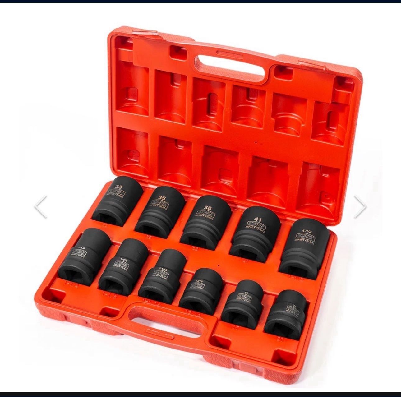 Stark USA 11-piece Premium Impact Socket Set 1"-inch Drive Metric & SAE Truck