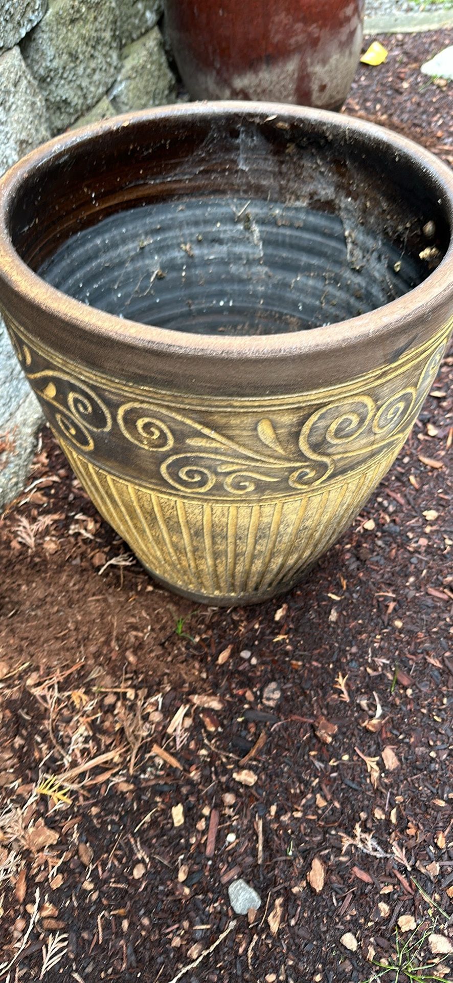 Borders Concepts Vibrant Glazes 528113 Planter, 15 in large pot