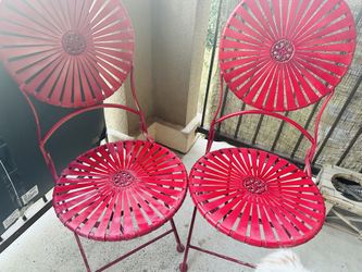 Red Foldable Bistro/patio Chairs Steel 