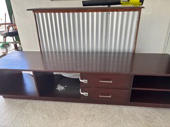 Dark Wood TV Stand with Drawers