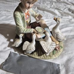 Boy And Ducks  Figurine