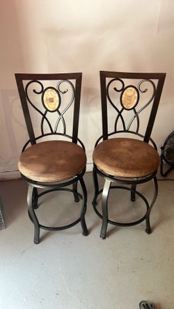 Swivel Counter Stools with Backs - Pair