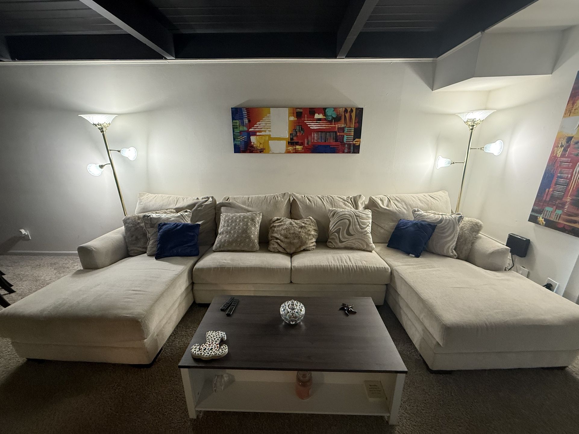 Sectional with Pillows 153”