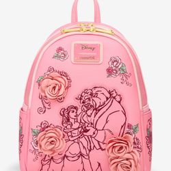Loungefly Disney Beauty and the Beast Pink Roses Mini Backpack