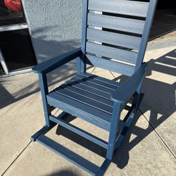 New Oversized Poly Wood Rocking Chair - Ergonomic Porch Rocker, 380 lb Capacity