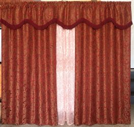 custom-made, lined window treatments