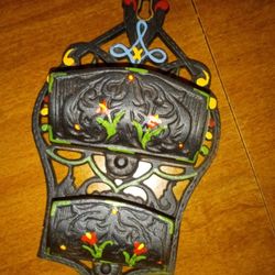 Cast Iron Matchbox Holder Vintage