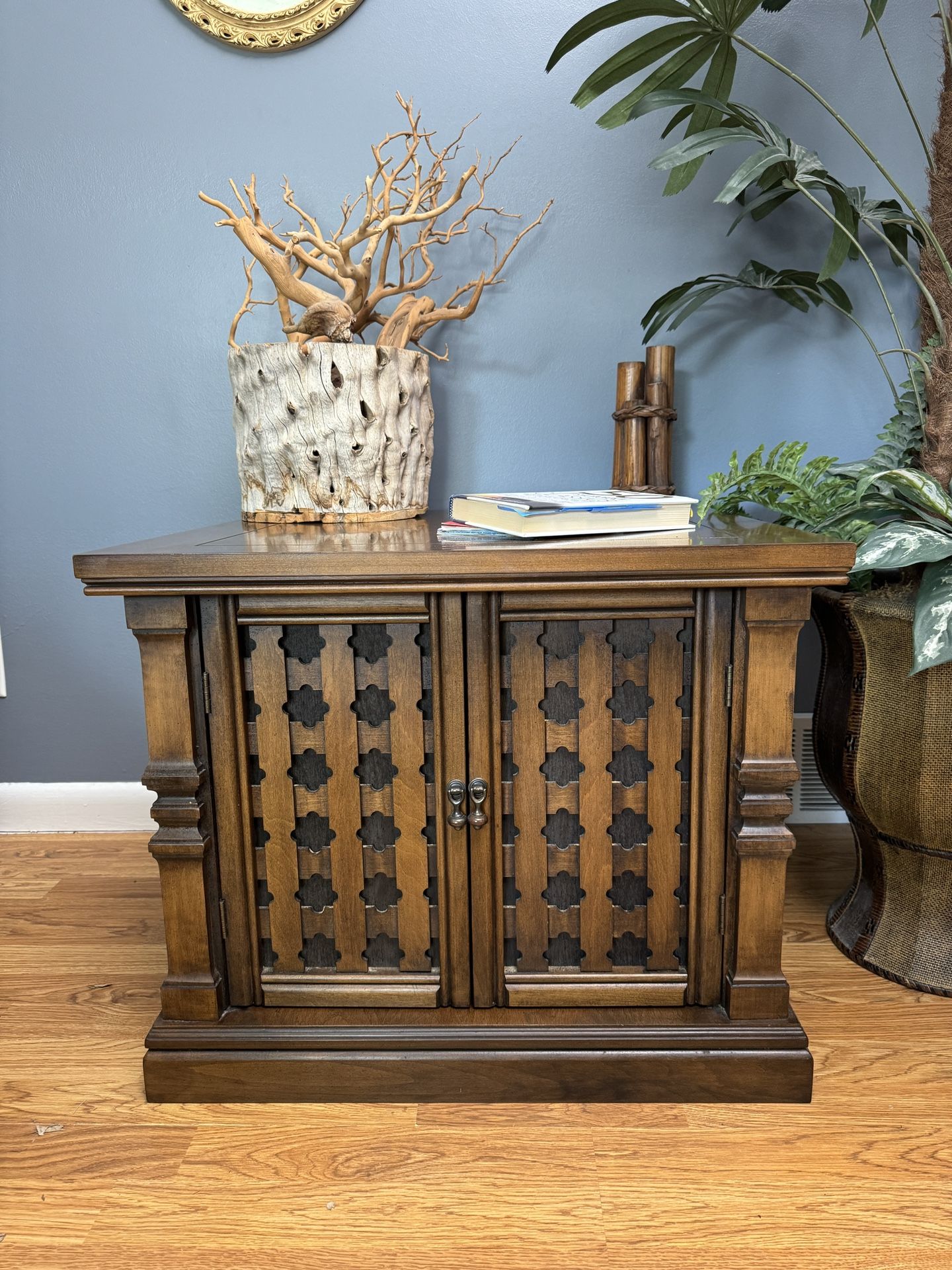 Vintage End Table With Doors 