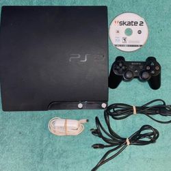 SONY PLAYSTATION 3 PS3 CONSOLE WITH VIDEO GAME, CONTROLLER & CORDS
