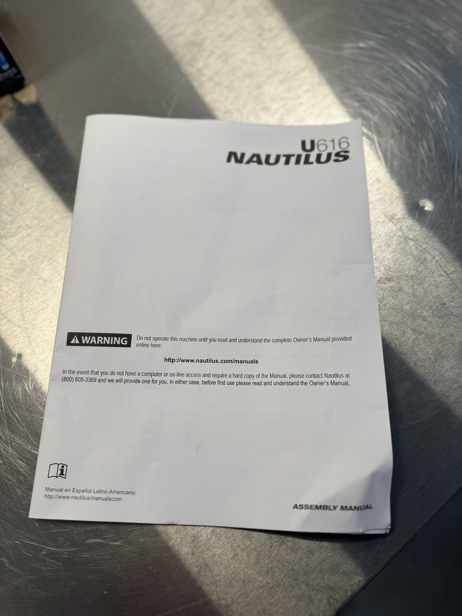 Nautilus u616 manual sale