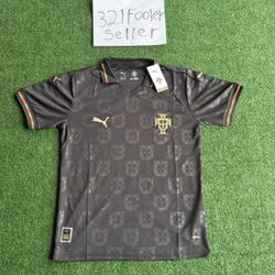 PUMA Portugal Jersey Black Gold Official Licensed Soccer Men Medium