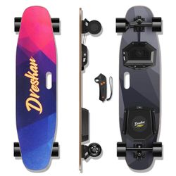 Electric Skateboard 22MPH Top Speed 15.5 Miles Range 450w Brushless Electric Longboard Motor with Wireless Remote 7 Layer Maple Deck Max Load