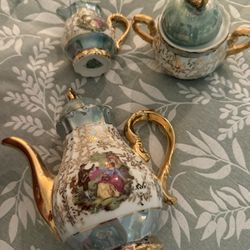 Collectible Pieces And Blue Glass