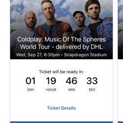 ColdPlay Ticket 