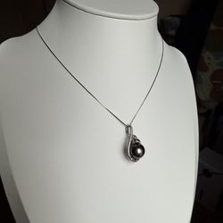 11mm Tahitian Pearl Pendant Necklace 