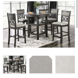 Gray Counter Height Dining Table Set