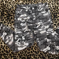 Grey - White - Black camo cargo pants 