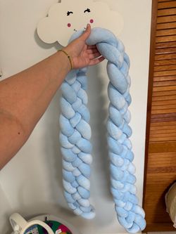Blue Braided Baby Crib Bumper