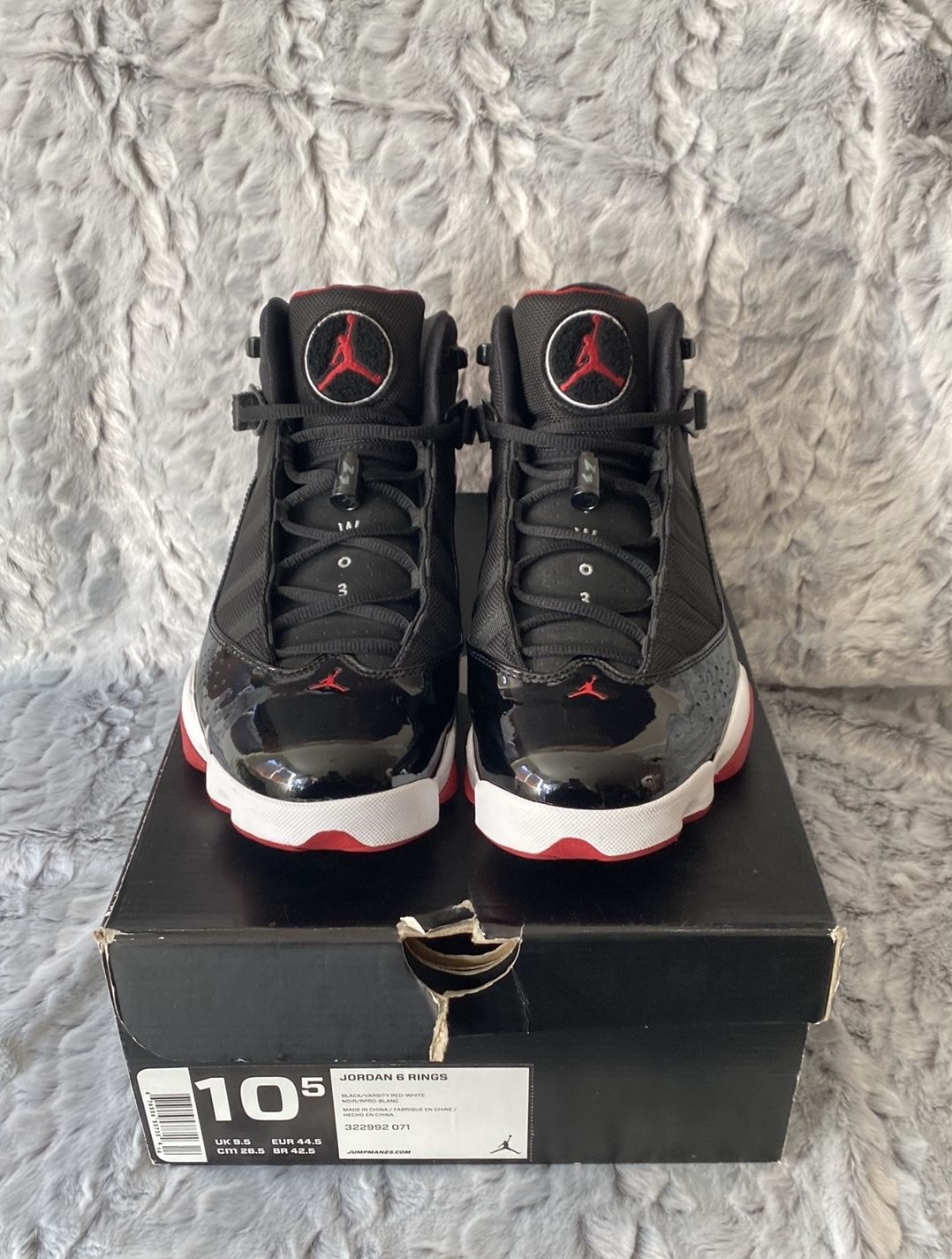 Air Jordan Rings MENS SIZE BLACK/VARSITY RED WHITE