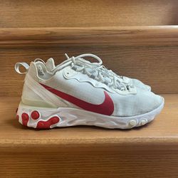 Nike React Element 55 White And Red Sneakers Athletic Shoes