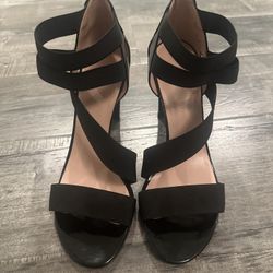 Stuart Weitzman Black Strappy Heels Size 10