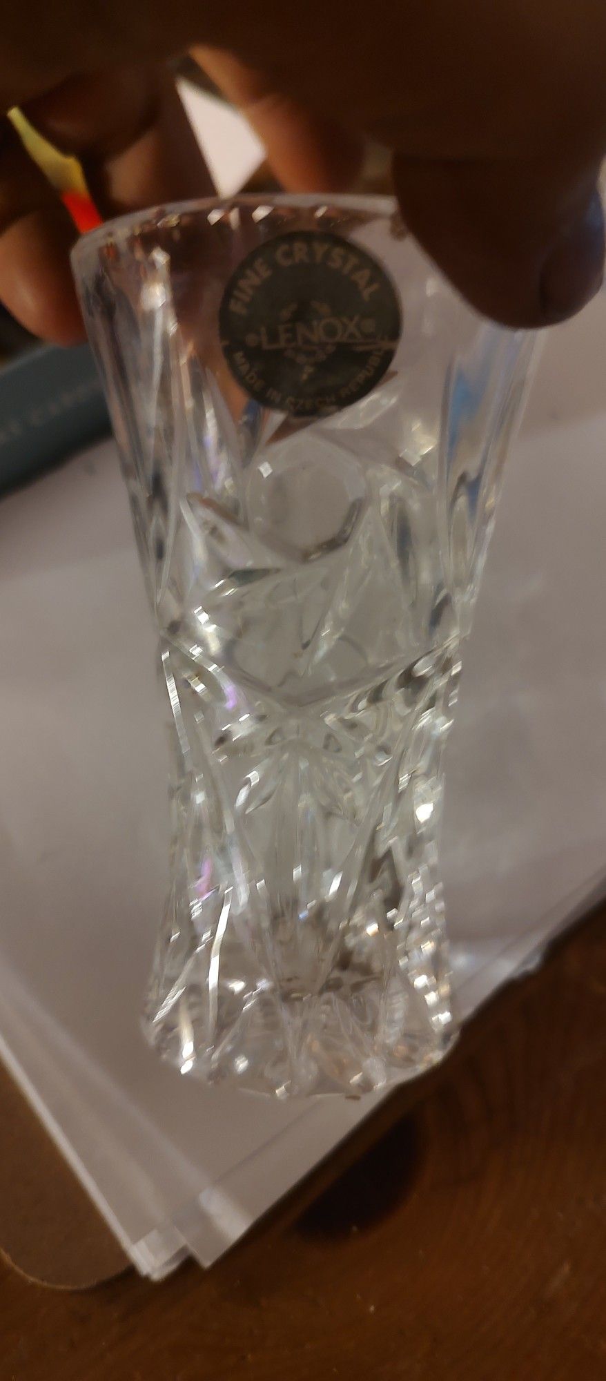 MINI LENOX CUT GLASS CRYSTAL VASE