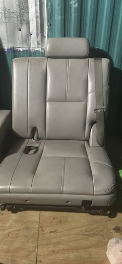 Gray Leather Car Seat with Headrest