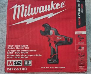 Milwaukee
M12 12V Lithium-Ion Cordless 600 MCM Cable Cutter Kit with One 3.0Ah Battery, Charger and Hard Case