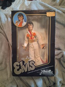 1984 Elvis Presley 12" Doll Eugene Doll Co. Graceland w/ Box Guitar & Microphone