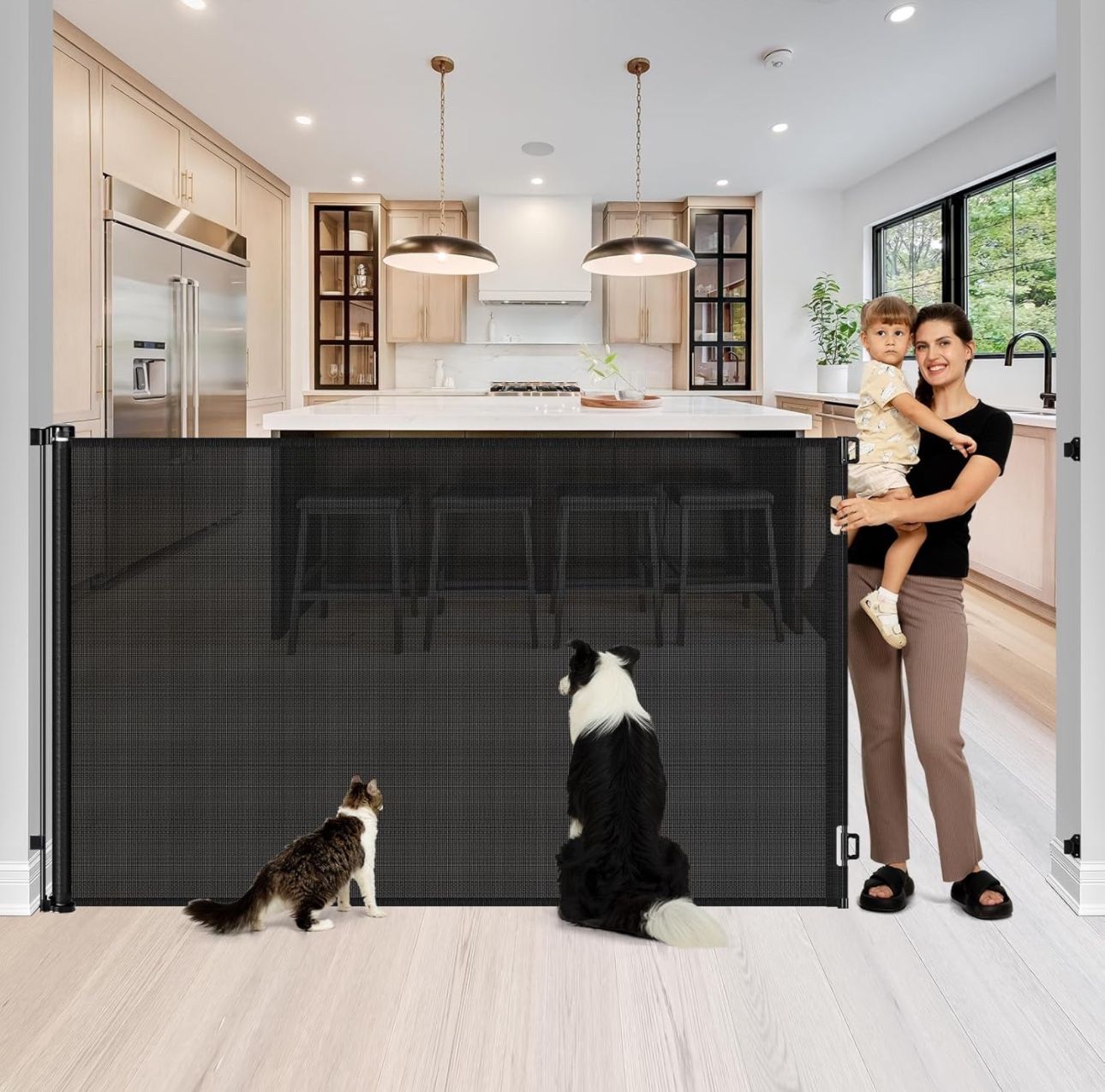 NEW IN BOX 48" Extra Tall Pet Gate 115”Long Baby Gate - No Jump, 4ft Extra Tall Retractable Baby Gates Extra Wide Dog Gate, Indoor/Outdoor Retractable
