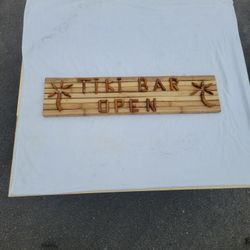 Tiki BAR. Open. Wall Sign
