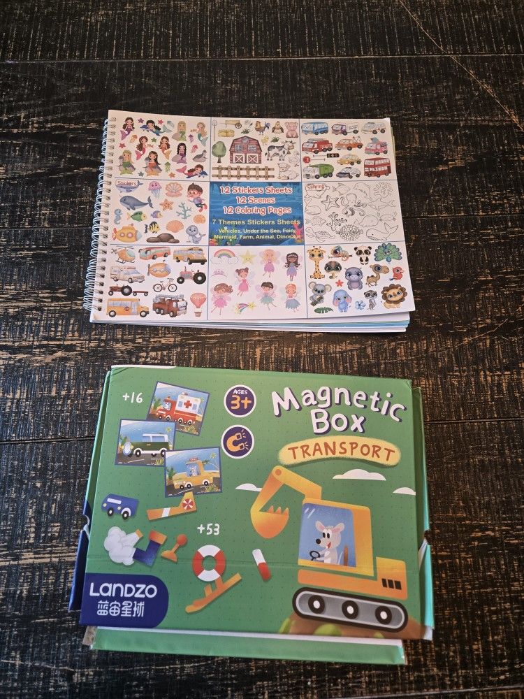Preschool Bundle Sticker Book And Magnetic Puzzle Board