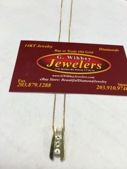 16" gold chai& genuine diamond pend