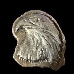 2.73 oz .999 FS Silver Bar – Hand Poured Eagle Head Art – #0001 – Patina