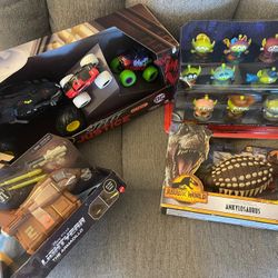 Boys bundle toys, cars, Disney lightyear, Jurassic world, remix