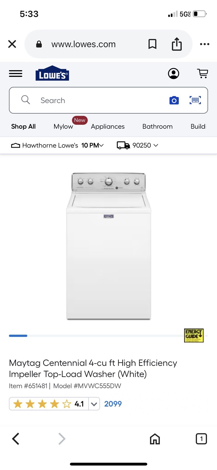 Maytag Centennial Washer - Free Delivery