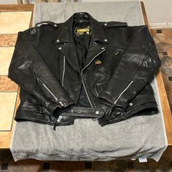 Vintage Bouns Leather Biker Jacket Harley Davidson