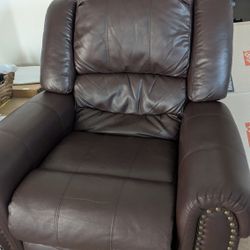 Brown Faux Leather Recliner 