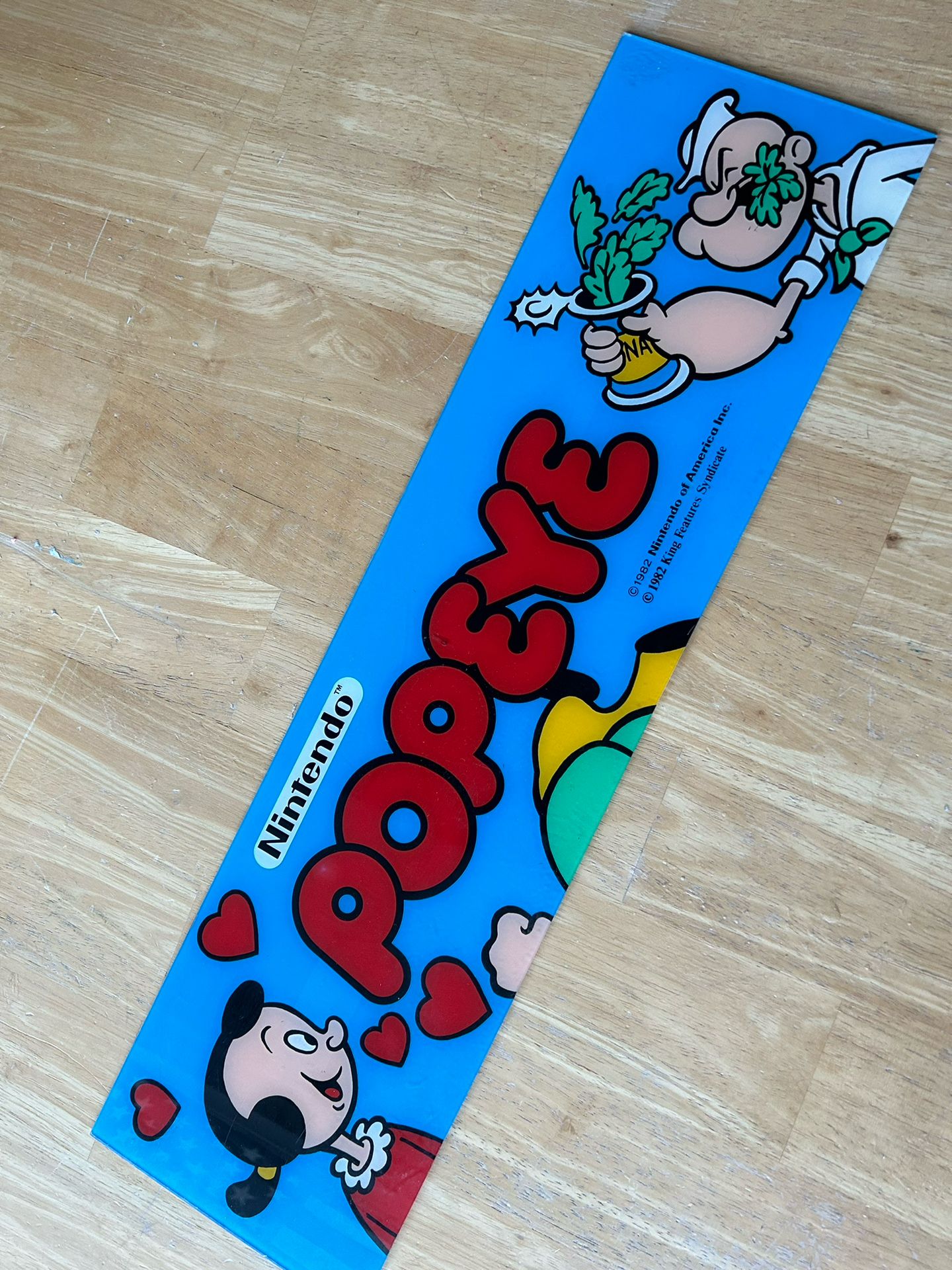 Popeye Nintendo Arcade Game Plastic Sign