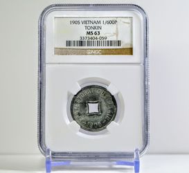 1905 Vietnam 1/600 piastre coin NGC MS63 -pickup at angleton no ship
