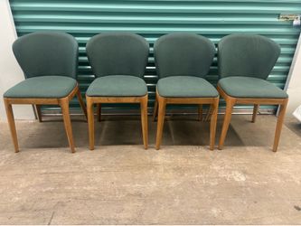 Set of 4 Nomad Dark Green Upholstered Dining Chairs
