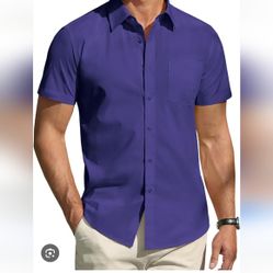 Topman Purple Casual Button Down Shirt - Size M NWT 