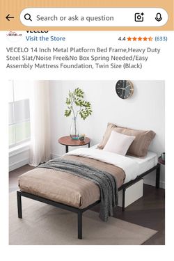 Twin 14inch bed frame with mattress