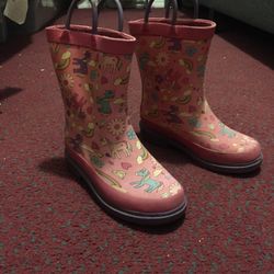 Unicorn Rain Boots Size 9/10 For Kids
